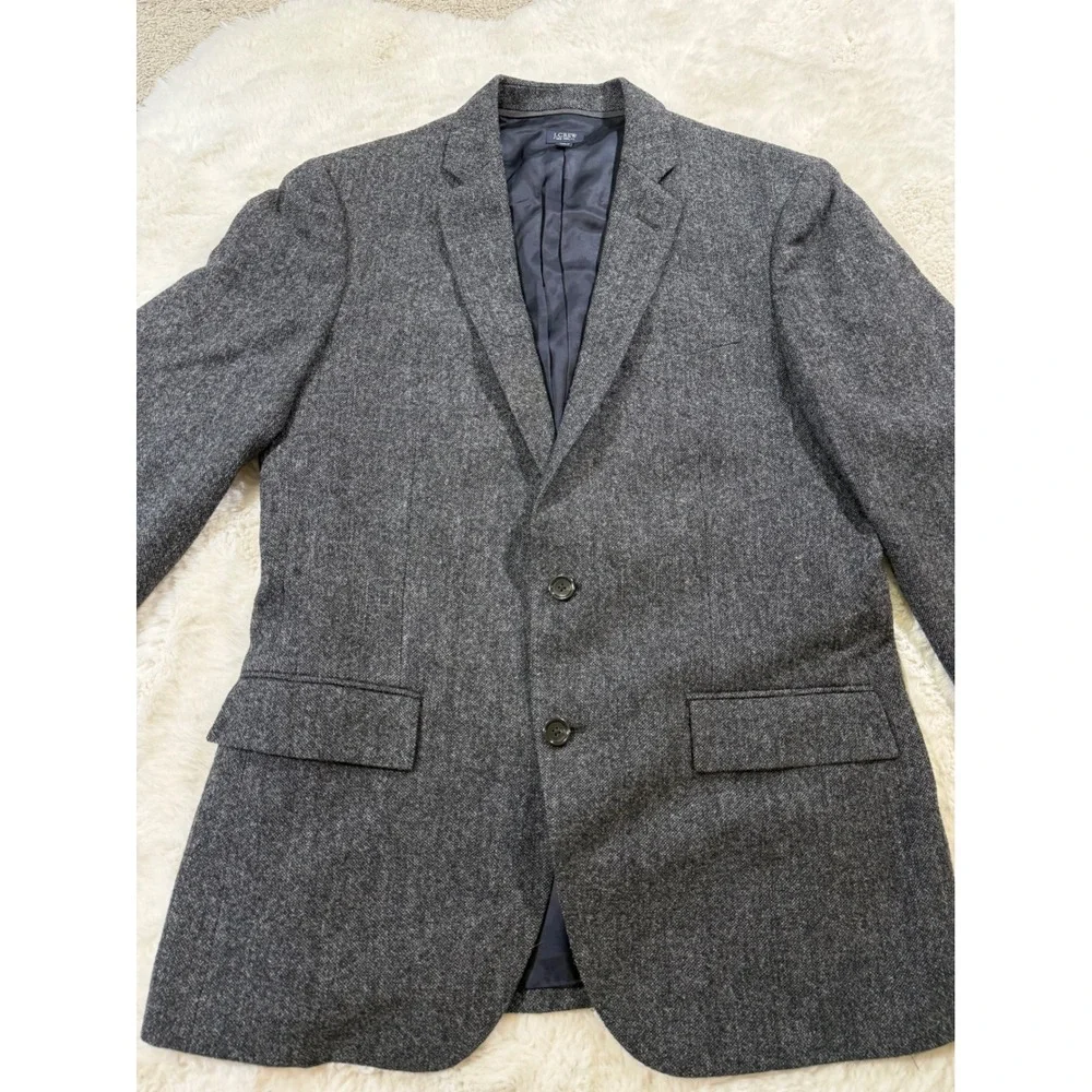 J.Crew Ludlow Suit 40R 31x34 Grey Moon British Herringbone Wool Yorkshire Tweed